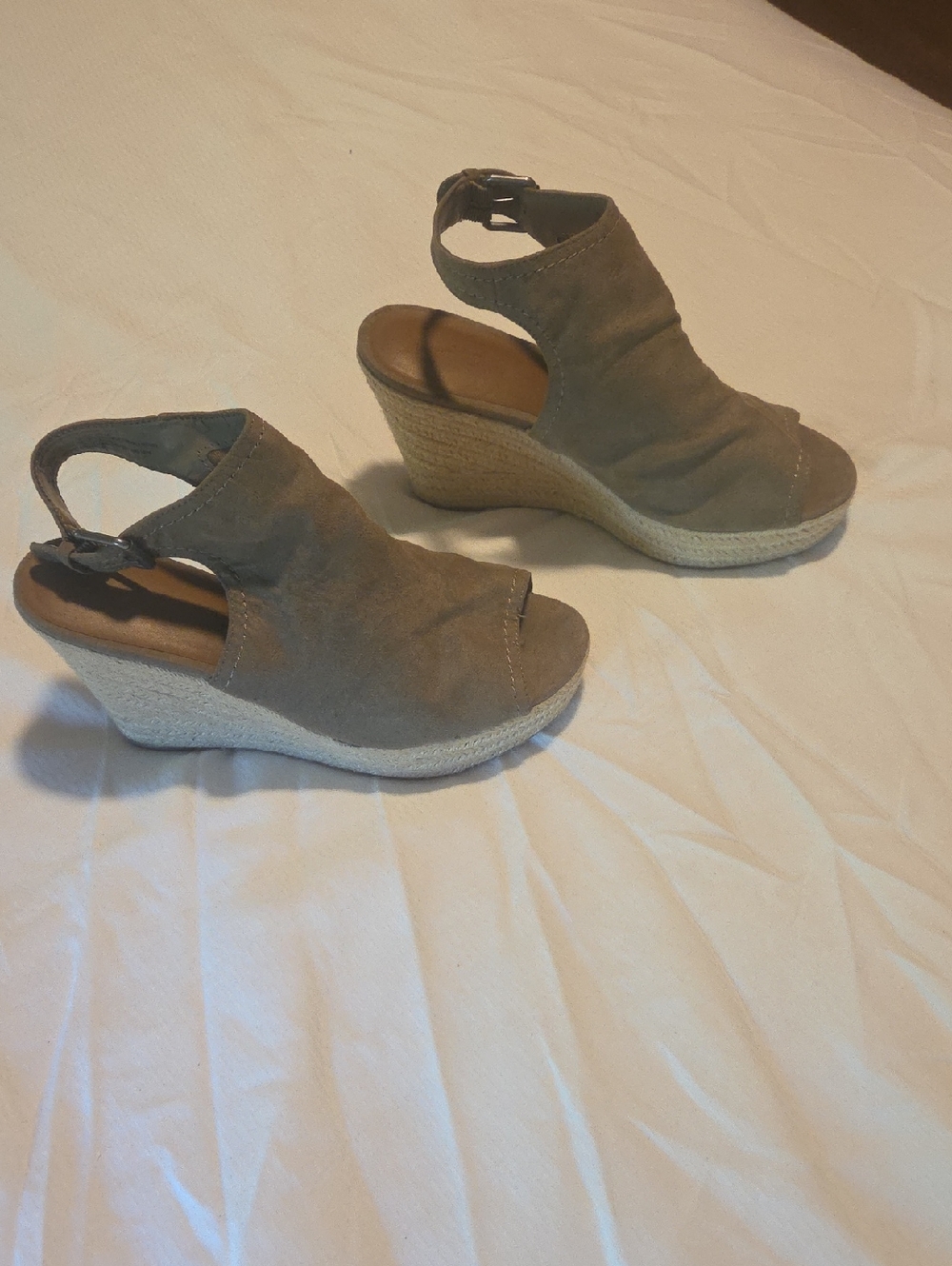 Target Taupe Suede-Look Espadrille Wedge Sandals
